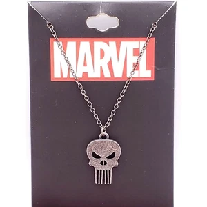 Collar de calavera con logotipo de The Punisher con cadena Marvel Comics Bioworld Netflix Dije - Imagen 1 de 3