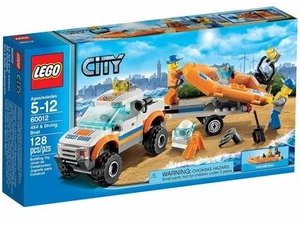 60012 COAST GUARD 4x4 & DIVING BOAT lego set legos city town suv jeep NEW - Picture 1 of 2