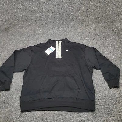 Nike Suéter Mujer Mediano Negro Blanco Cremallera Cuello Simulado Sudadera Damas Nuevo 05 Foto 1 de 4