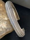 Southwestern Stamped Cuff Bracelet Old Pawn Navajo Sterling Silver 14191