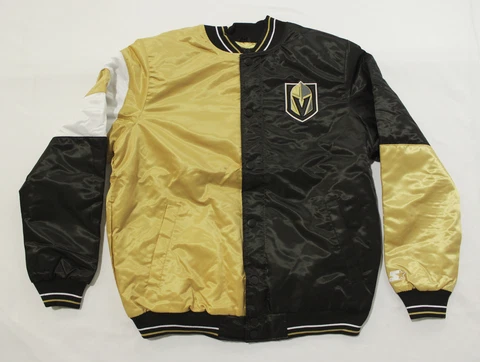 Vegas Golden Knights x Starter Men's Varsity Satin Jacket AS9 Black Large NWT Cover