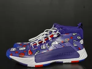adidas DAME 5 V Basketball Purple LE Print EG2317 sz 13 RARE damian lillard time - Picture 1 of 7