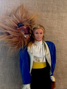 Disney Beauty And The Beast Barbie Ken Doll 12" Prince Adam Figure Vintage 1990s - Picture 1 of 6
