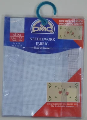 DMC Needlework Fabric Color #800 Lt Blue Aida 14 Count 14" X 18" NEW - Image 1 of 4