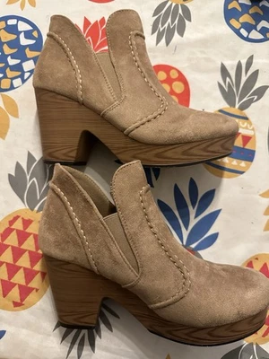 Pierre Dumas Para Mujer Talla 8 Zapatos Marrón Tostado Carrera Botines Gamuza Plataforma Tacón Foto 1 de 4