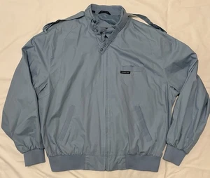 Chaqueta cortavientos vintage solo para miembros para hombre L azul cremallera completa abrigo bombardero años 80 - Imagen 1 de 6