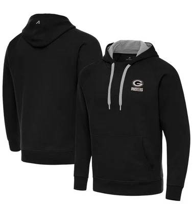 Sudadera con Capucha Green Bay Para Hombre Talla Mediana Negra Plata Packers Antigua NFL Equipo Ropa Foto 1 de 4