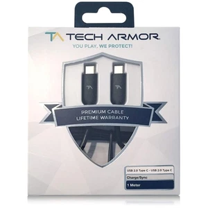 Tech Armor 1 Pack USB C Type-C Fast Charging Data SYNC Charger Cable Cord 6FT - Picture 1 of 4