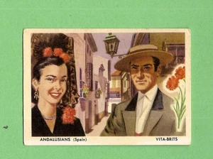 #D368. 1958 NABISCO STRANGE PEOPLES OF THE WORLD CARD #33 ANDALUSIANS, SPAIN - Picture 1 of 2