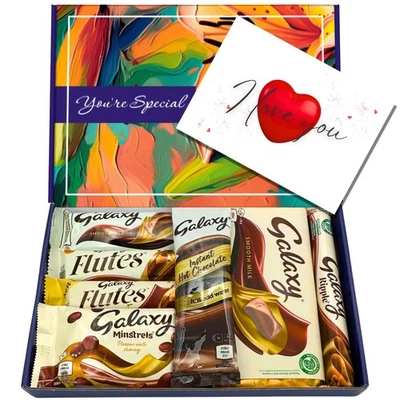 Galaxy Chocolate Gift Box Set, Full Sized Bars Milk Bars, Flutes, Minstrels  - Image 1 of 3