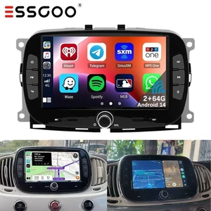 2G+64G For 2016-2019 FIAT 500 GPS Navi Android 14 Wifi Carplay Car Radio Stereo - Picture 1 of 13