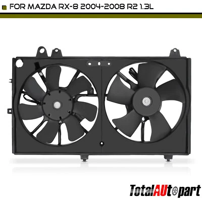 Ventilador de refrigeración de radiador de doble motor con conjunto de cubierta para Mazda RX-8 04-08 R2 1,3 L Foto 1 de 4