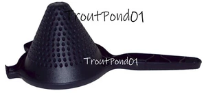 TUPPERWARE 3 Cup Colander Strainer with Handle Cone Shaped Chinois Dark Blue - Picture 1 of 6