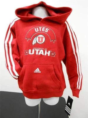 NEW University of Utah Utes KIDS Sizes S-M-L (Sizes 4-5/6-7) Adidas Hoodie - Image 1 of 4