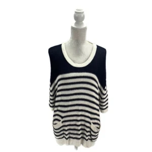 Velvet by Graham & Spencer Women's Sweater Slouchy Pullover Stripe Pockets M/L - Picture 1 of 8