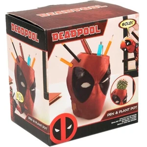 PALADONE DEADPOOL PORTAPENNE VASO PER PIANTE DA SCRIVANIA "PEN E PLANT POT" 13CM - Imagen 1 de 5