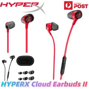 HYPERX Cloud Earbuds II Wired Gaming Headphones Stereo Sound Earphones Mic Sport - Picture 1 of 20