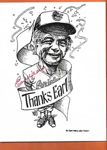 Earl Weaver Signed Autographed 8.5x11 U.S.A. Today Cartoon - In person obtained - Picture 1 of 1