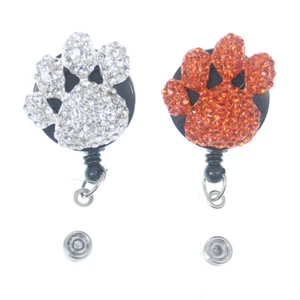 2pcs/lot Nurse Accessories Rhinestone Footprint Retractable Badge Reel - Picture 1 of 8
