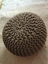 Strickpouf ø45cm, Strickhocker, Sitzhocker, Fußhocker, Handarbeit aus Baumwolle