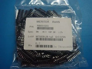 (200) RED DE RESISTENCIA DE PELÍCULA GRUESA MERITEK RB05102G 1K ohmios 2% 5R 10 pines sip rohs - Imagen 1 de 5