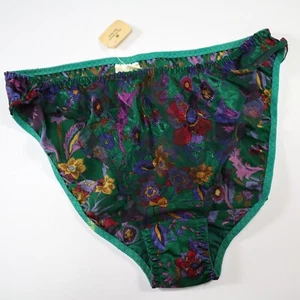 NEW Victoria's Secret VINTAGE 80s-90s Gold Label Satin & Sheer Brief Panty LARGE - Picture 1 of 7