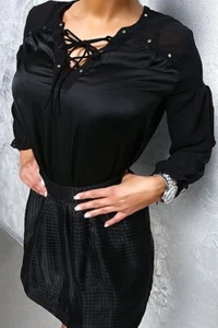 Blusa Corsé Manosque Original Diseñador Negra L - Imagen 1 de 4