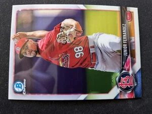 Tarjeta BB 2018 Bowman Chrome Prospect # BCP96 Junior Fernández - St. Louis Ca (Nuevo) - Imagen 1 de 3