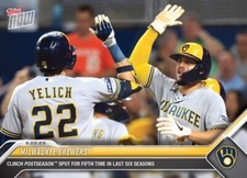 2023 TOPPS NOW MLB CARD MILWAUKEE BREWERS #902 CLINCH POSTSEASON SPOT 5 OF 6