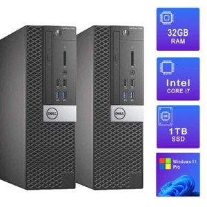 Dell Desktop Computer PC i7 32GB RAM 1TB SSD Windows 11 Pro - Picture 1 of 14