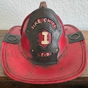 Red Firefighter Helmet Coin Piggy Bank FIRE CHIEF 1847 Eagle Man Cave Collect - Picture 1 of 12