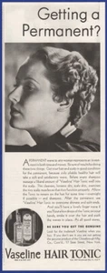 Vintage 1933 VASELINE Hair Tonic Hair Care Salon Ephemera 1930's Print Ad - Picture 1 of 1