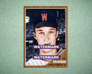 Ed Brinkman Washington Senators 1962 Style Custom Baseball Art Card