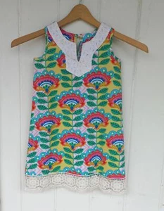 Little Girls'/Toddler PEACHES 'n CREAM Lacy Floral Print Summer Dress Size 4 - Picture 1 of 8