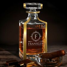 Custom Whiskey Decanter with Gold Trim Accents -  Decanter ONLY