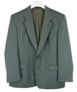 DAKS Blazer Men's (UK) 46R Lined Single Breasted Pocket Pinstriped Pure Wool - Picture 1 of 12