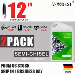 PACK 2 hojas de cadena de motosierra de 12" para Dewalt DCCS620 Craftsman 358 3/8LP .043" 45DL - Imagen 1 de 8