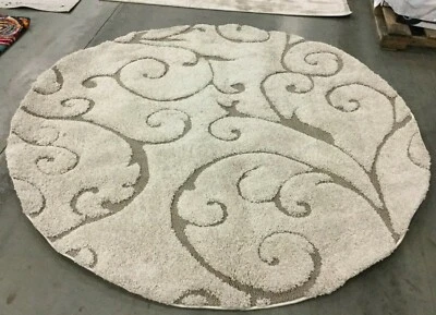 CREAM 6'-7" X 6'-7" Round Flaw in Rug, Reduced Price 1172637850 SG455-1113-7R - Image 1 of 4