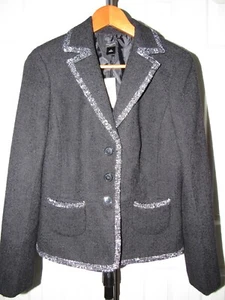 NEU Ann Taylor Factory schwarzes Tweed-Sakko Größe 10 neu mit Etikett - Bild 1 von 4