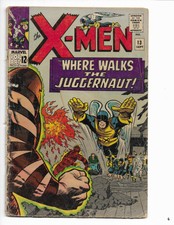 X-MEN 13 - G/VG 3.0 - 2ND APPEARANCE OF THE JUGGERNAUT - CYCLOPS - ICEMAN (1965)