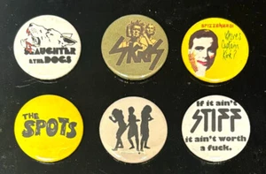 Pin Badges PUNK/NEW WAVE Set x 6 - Patines, Matanza, Ranuras The Spots, Spizz... - Imagen 1 de 2