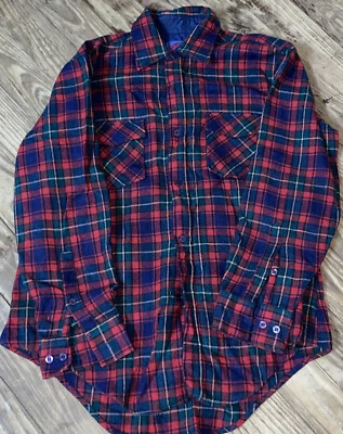 复古 Ponderosa by Bardon 西部格子法兰绒羊毛混纺衬衫 L 20 世纪 70 年代 — 第 1/4 张图片
