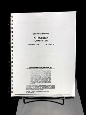 Commodore C-128 C128D SERVICE Manual W/ Schematics COIL BOUND Reprint - Image 1 of 4
