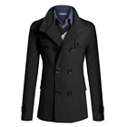 Mens Winter Trench Coat Double Breasted Formal Jacket Long Overcoat Outwear Top?