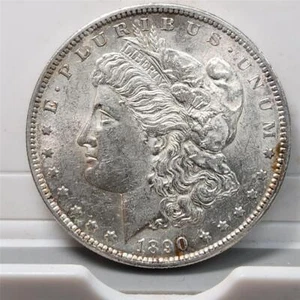 1890-O MORGAN SILVER DOLLAR AU - Picture 1 of 2