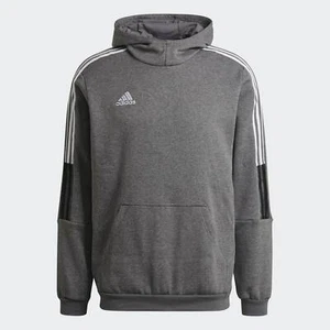 Brand New Men's Adidas Tiro 21 Sweatshirt Hoodie Warm Up Grey White (GP8805) L - Picture 1 of 4