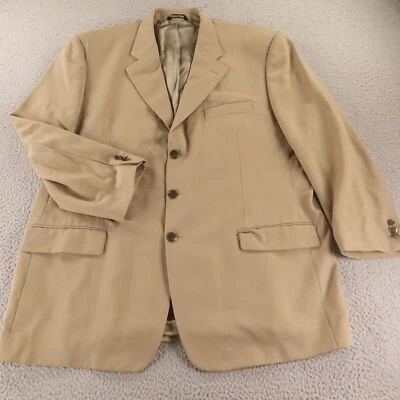 Blazer Chaqueta Hopsack 2XL Beige 100% Lana De Colección Hecho en Italia Super 100s 50R Foto 1 de 4