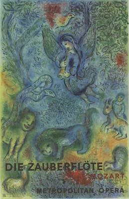 Póster MARC CHAGALL La flauta mágica (Die Zauberflote) 38,5" x 25,75" 1973 moderno Foto 1 de 4