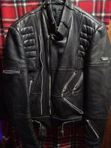 Chaqueta de motociclista de cuero vintage de peso pesado Hein Gericke para hombre talla 58” - Imagen 1 de 13