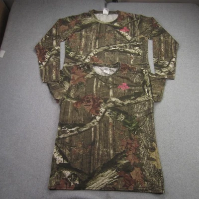 Lote de 2 camisas Mossy Oak para mujer grandes camufladas manga larga/corta Break Up Infinity Foto 1 de 4